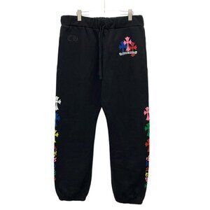 Chrome Hearts Black Sanskrit cross print cotton drawstring jogger pants
